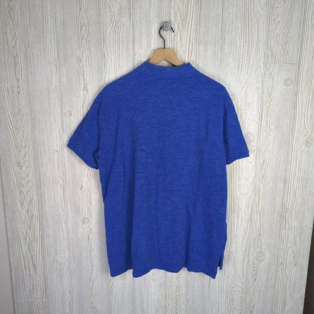 Polo Ralph Lauren Mens Size XXL Custom Fit Polo Shirt Blue Short Sleeve 100% Cot